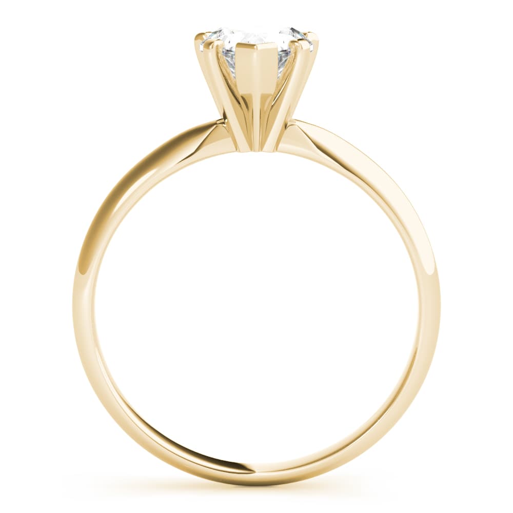Solitaire Heart Engagement Ring, style F1625, Side view in yellow gold