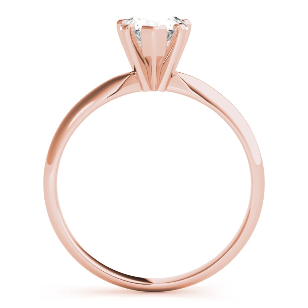 Solitaire Heart Engagement Ring, style F1625, Side view in rose gold