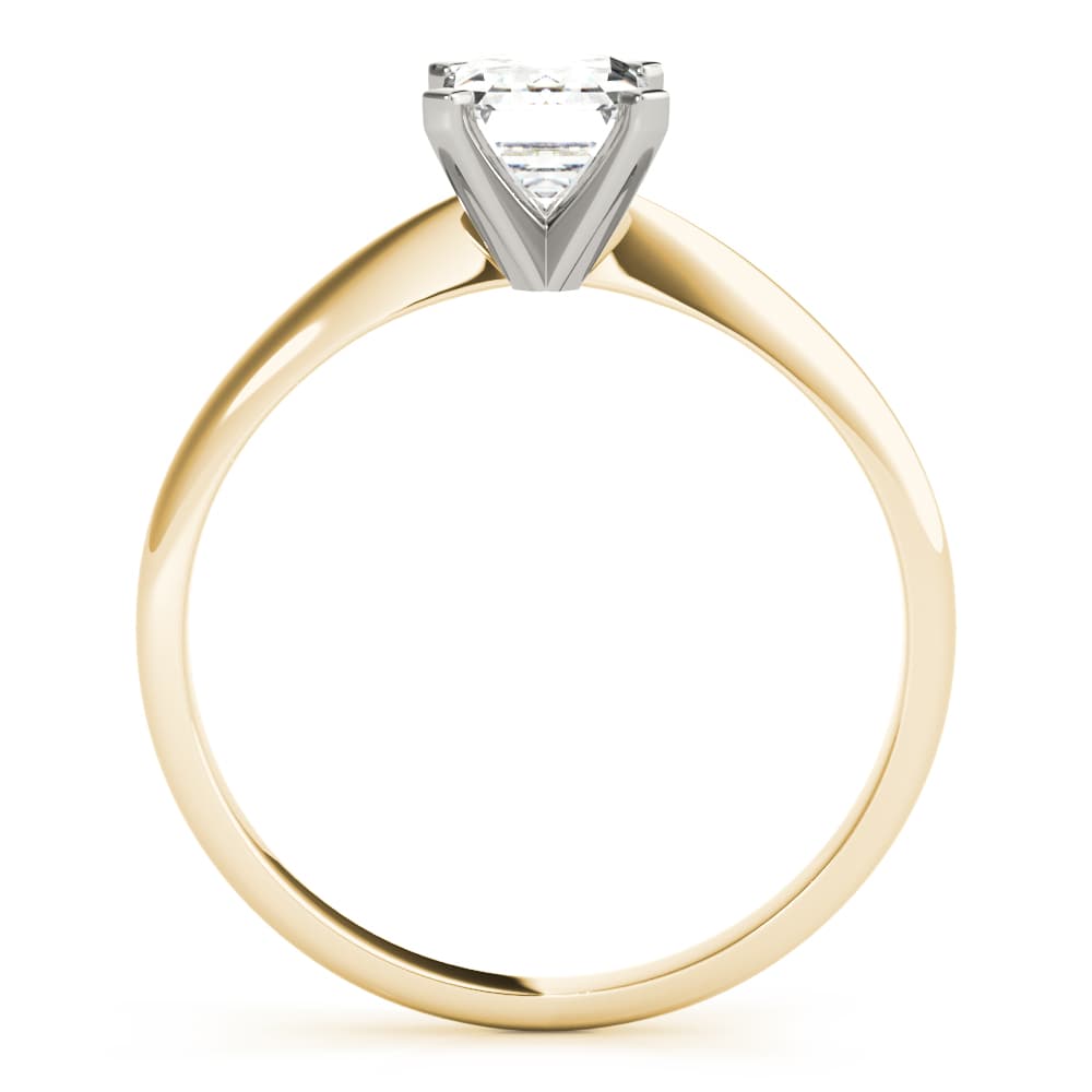 Solitaire Emerald Cut Engagement Ring, style F1626, Side view in yellow gold