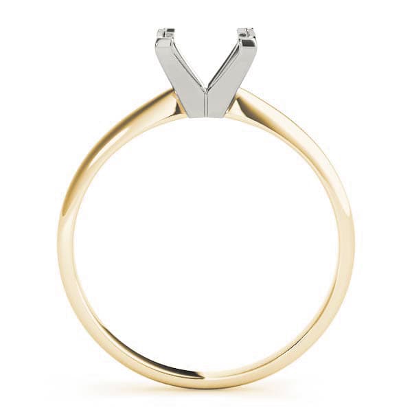 Solitaire Princess Cut Engagement Ring, style F1627, Top view in yellow gold