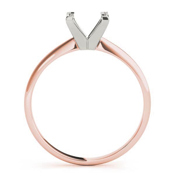 Solitaire Princess Cut Engagement Ring, style F1627, Top view in rose gold