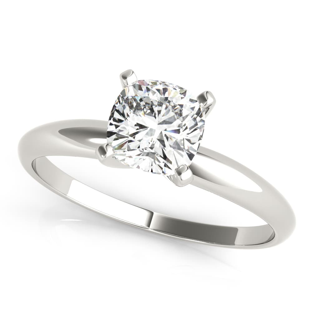 CUSHION SOLITAIRES — style F1628 in 14k White Gold