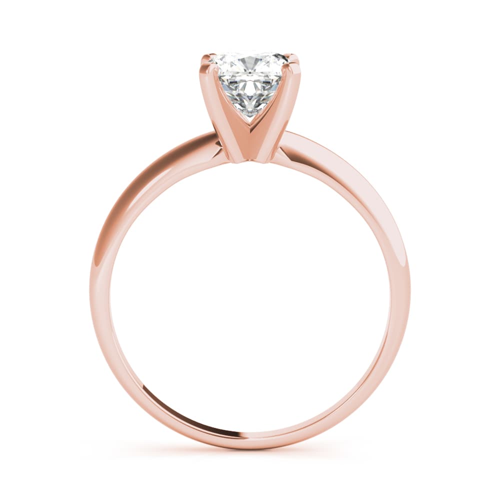 Cushion Solitaire, style F1628, Side view in rose gold