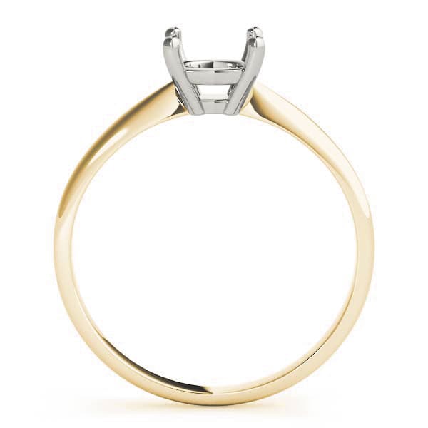 Cushion Solitaire, style F1628, Top view in yellow gold