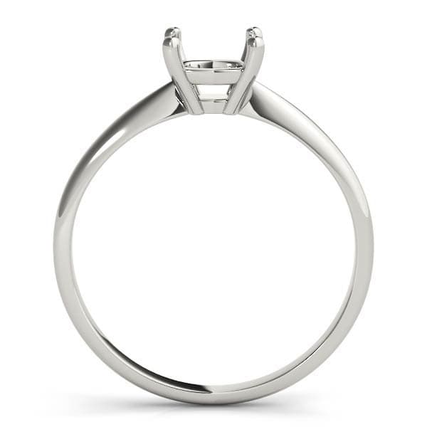 Cushion Solitaire, style F1628, Top view in white gold or platinum
