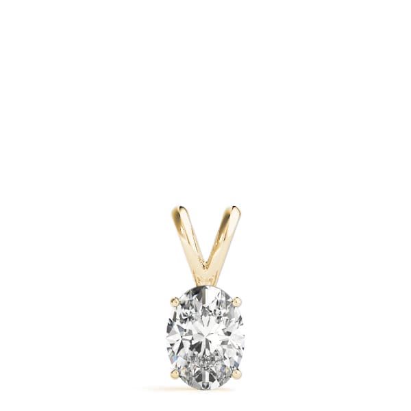 Oval Shaped Pendant, On hand view in yellow gold
