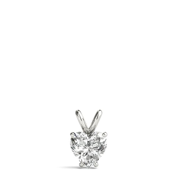 8mm (2 ct)4-prong Heart Pendant, On hand view in white gold or platinum