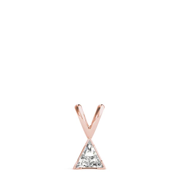 4mm V Corner Trillion Pendant, On hand view in rose gold