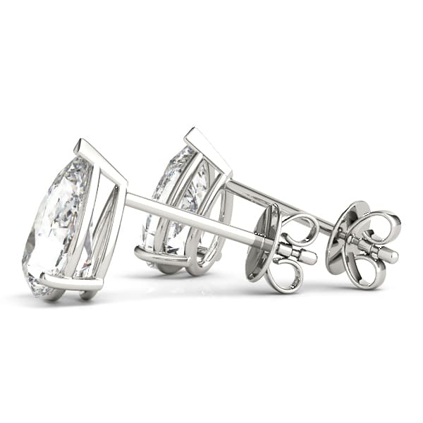 10mm 4-prong Prong V Corner Earrings 2wi (7 ct. tw.), Angle view in white gold or platinum