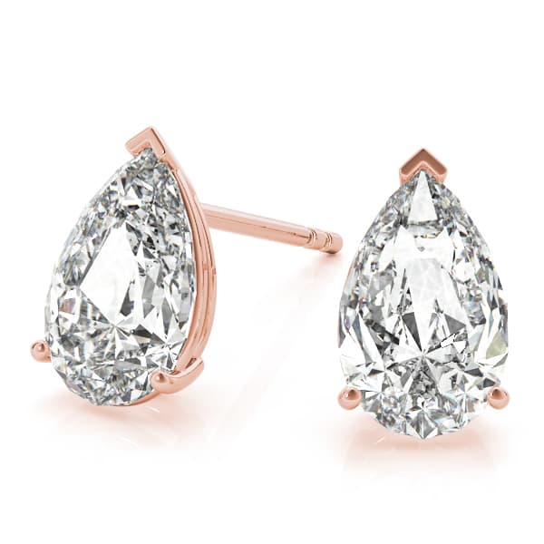 10mm 4-prong Prong V Corner Earrings 2wi (12 ct. tw.), On hand view in rose gold