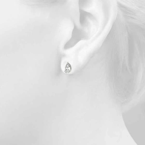 10mm 4-prong Prong V Corner Earrings 2wi (7 ct. tw.), Top view in white gold or platinum