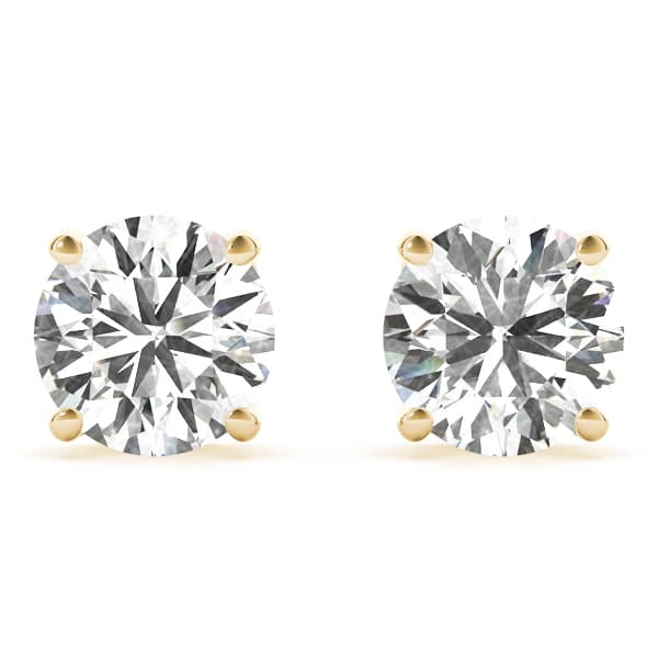 4-Prong Round Earring Screwback Setting (0.030) (3/4 ct. tw.), Front view in yellow gold