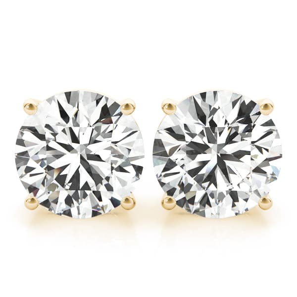 4-Prong Round Screwback Mounting (3 ct. tw.), Front view in yellow gold