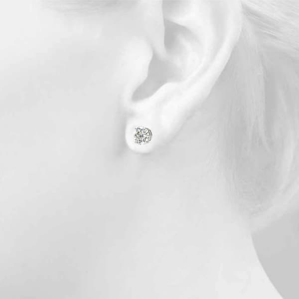 4-Prong Round Screwback Mounting (3 ct. tw.), Top view in white gold or platinum