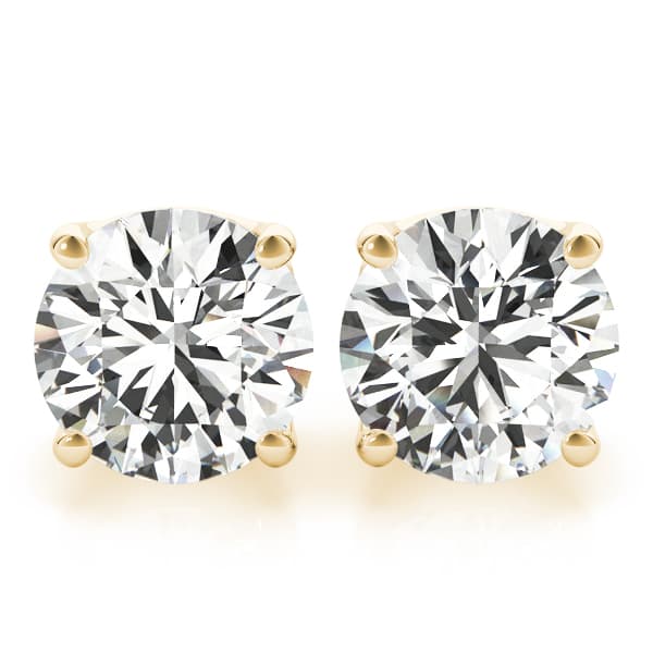 0.05 ct 4-prong Earrings With .036 (2 ct. tw.), Front view in yellow gold