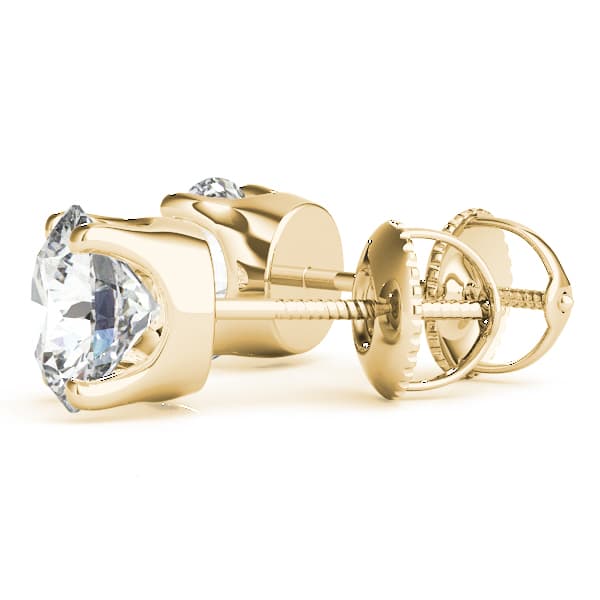 0.05 ct 4-prong Earrings With .036 (2 ct. tw.), Angle view in yellow gold