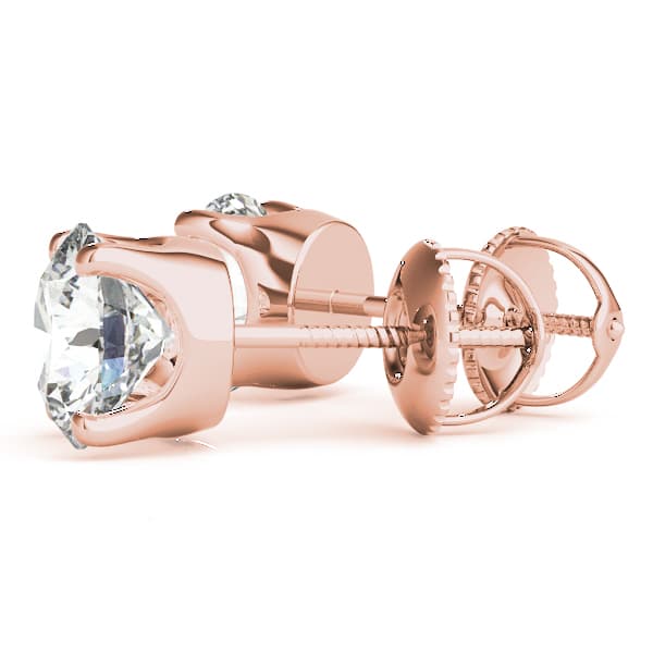 0.05 ct 4-prong Earrings With .036 (2 ct. tw.), Angle view in rose gold