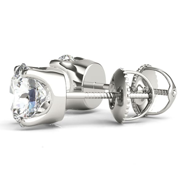0.05 ct 4-prong Earrings With .036, Angle view in white gold or platinum