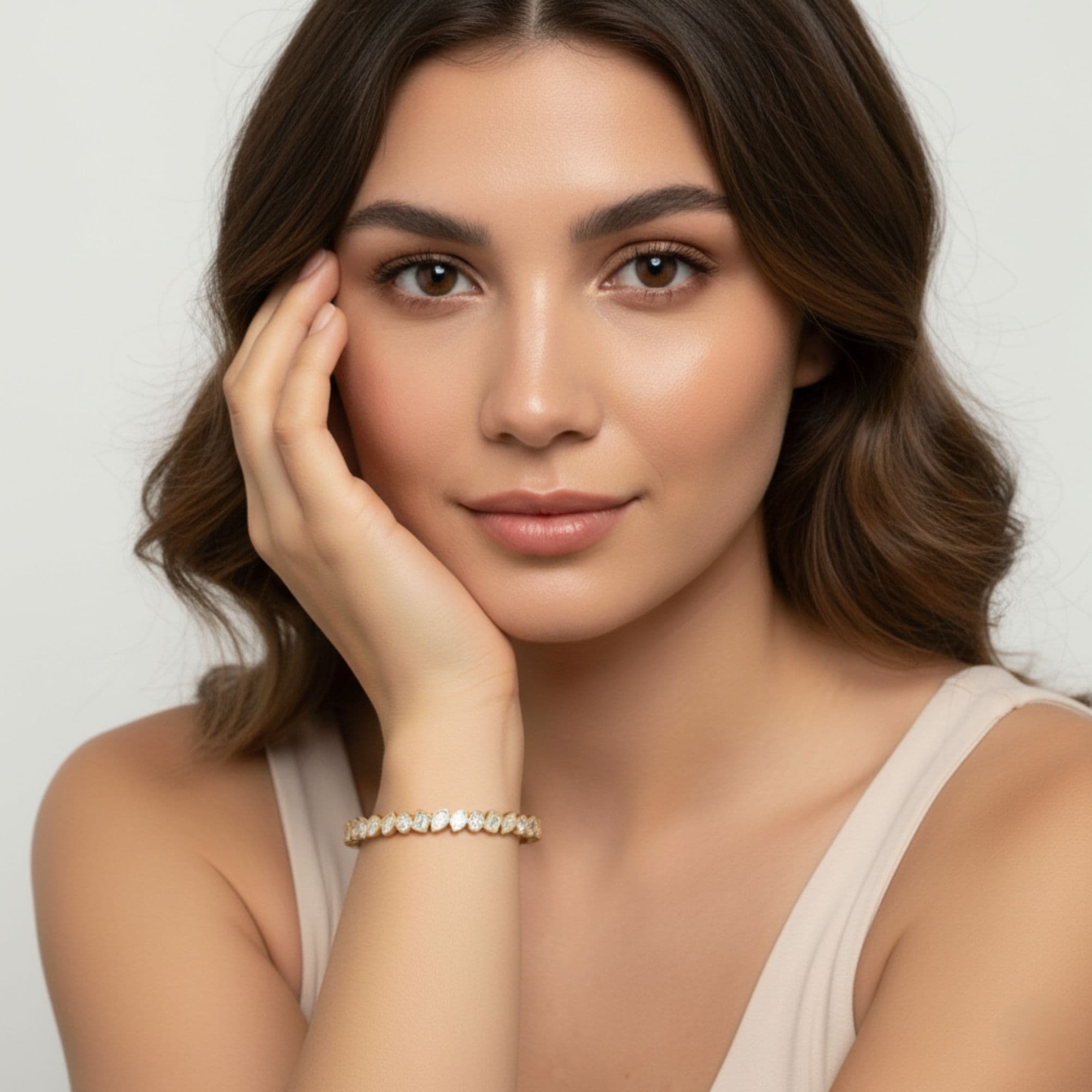 LGD Multi-Shape Bangle (4 ct. tw.), Angle view in yellow gold