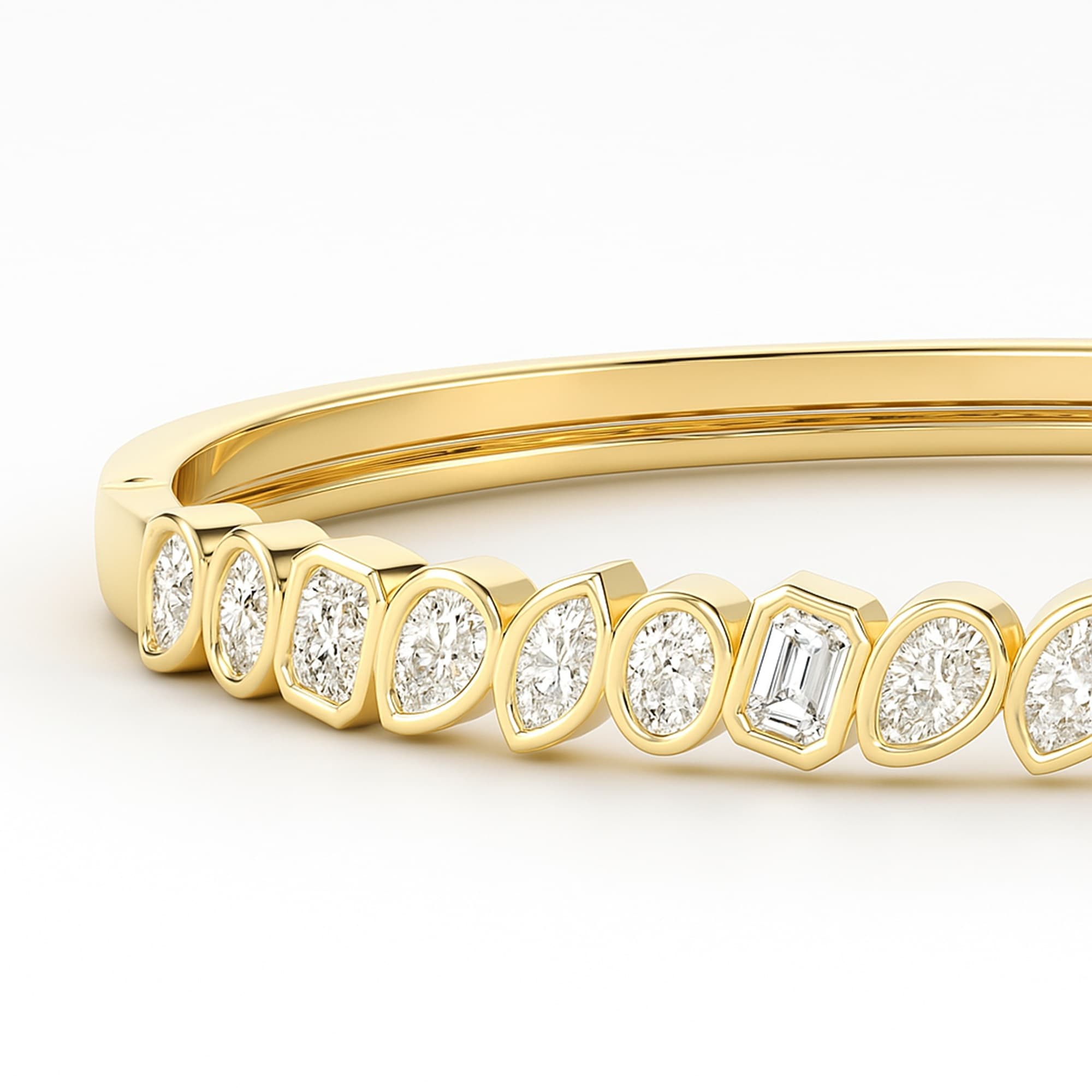 LGD Multi-Shape Bangle (4 ct. tw.), Top view in yellow gold