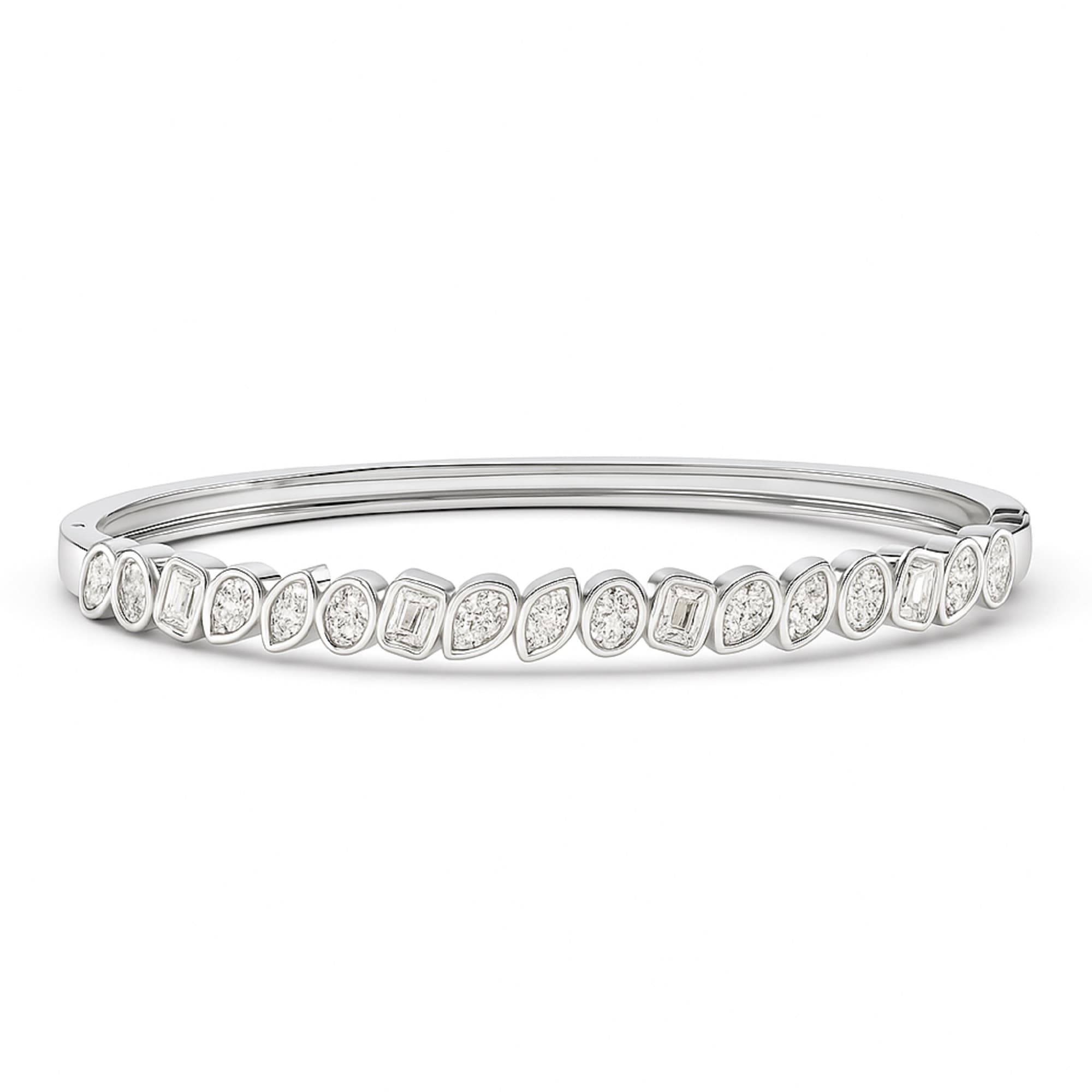 LGD Multi-Shape Bangle (4 ct. tw.), Top view in white gold or platinum