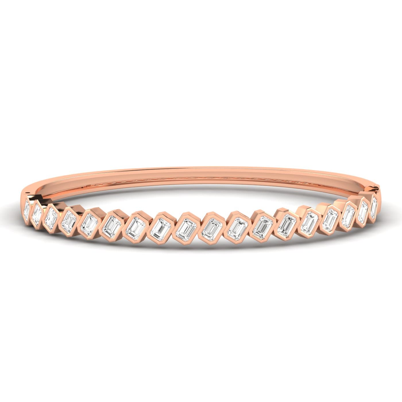 LGD Emerald Cut Bangle (3.8 ct. tw.), Front view in rose gold