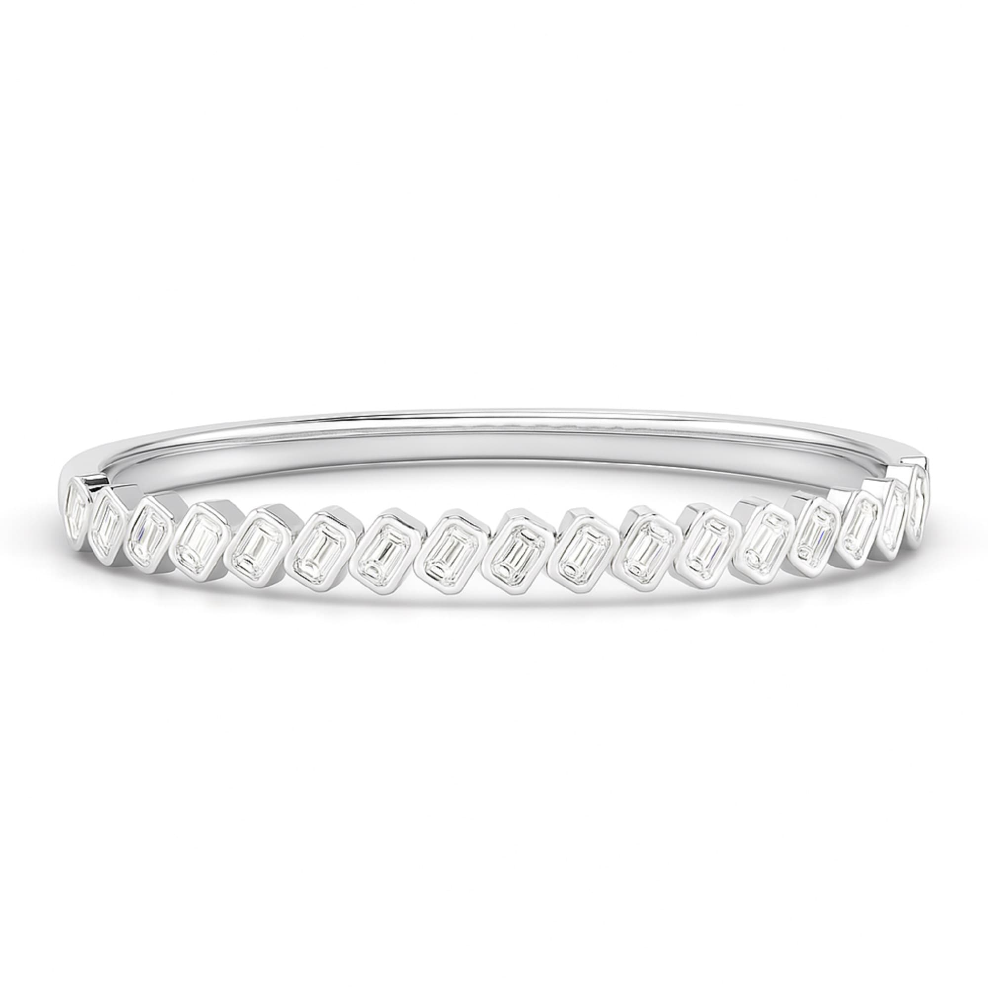 LGD Emerald Cut Bangle (3.8 ct. tw.), Top view in white gold or platinum