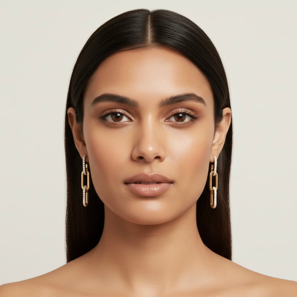 LGD Paper Clip Earrings (1 ct. tw.), Angle view in yellow gold