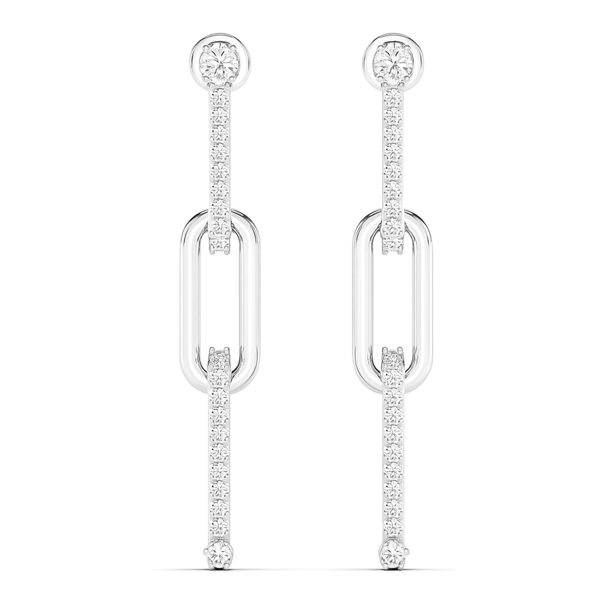 LGD Paper Clip Earrings (1 ct. tw.), Top view in white gold or platinum