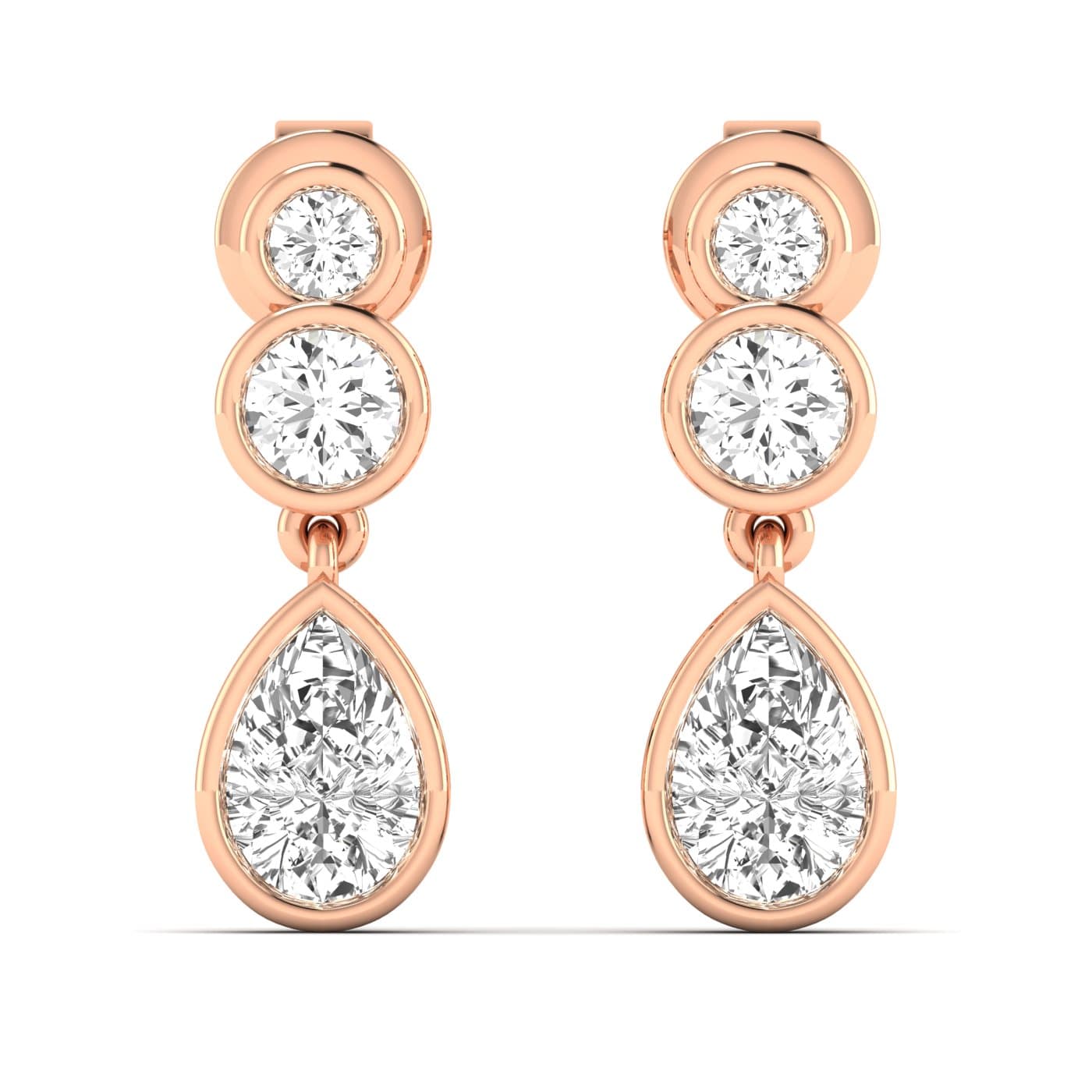 LGD Pear Drop Earrings (1 1/2 ct. tw.), Front view in rose gold