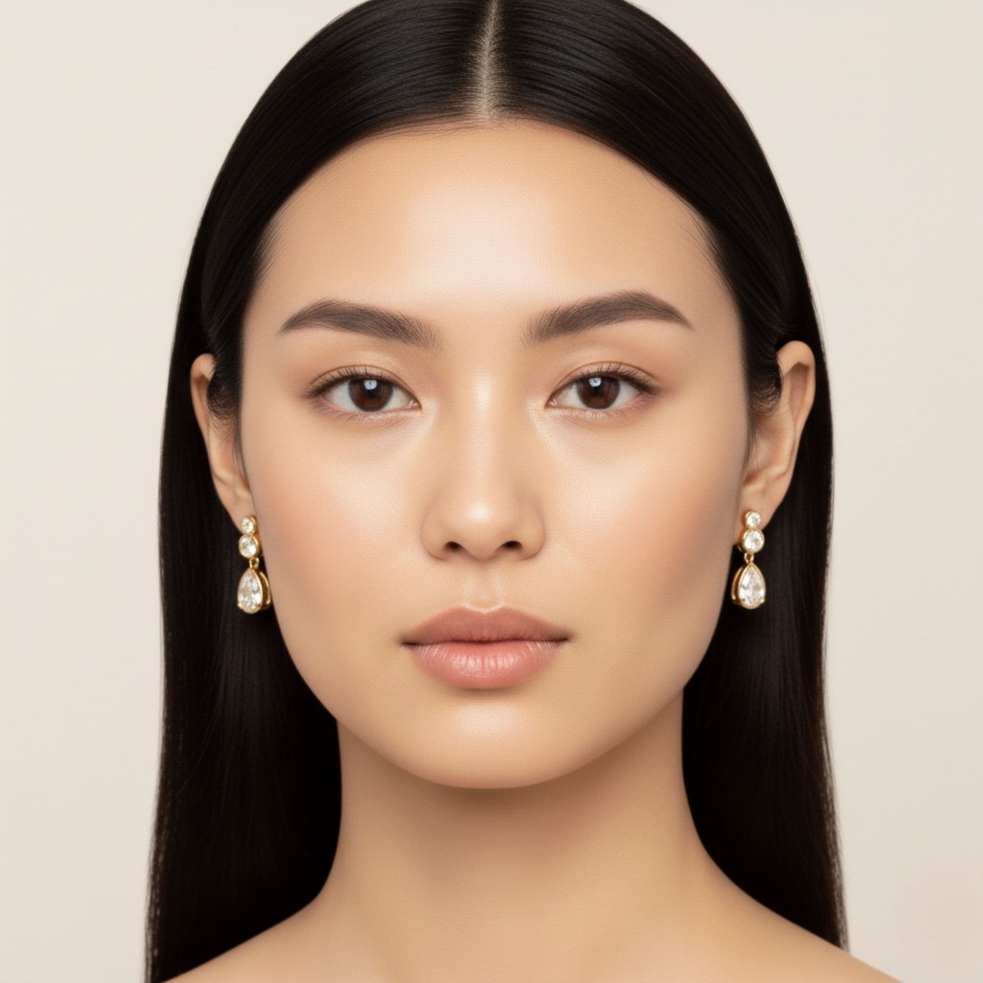 LGD Pear Drop Earrings (1 1/2 ct. tw.), Angle view in yellow gold