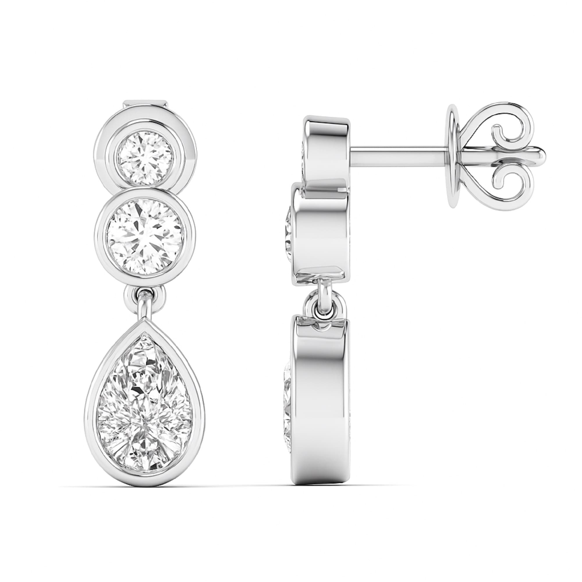 LGD Pear Drop Earrings (1 1/2 ct. tw.), Top view in white gold or platinum