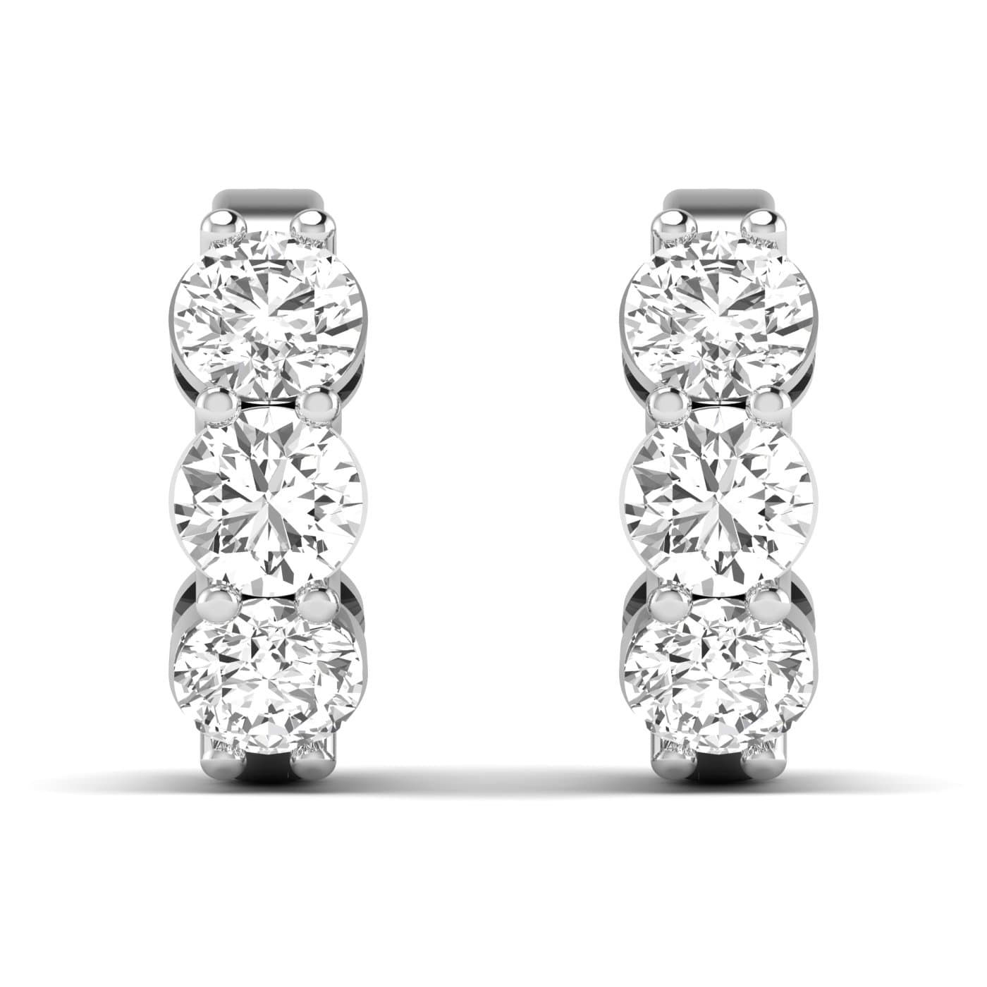 LGD 3-Stone Huggie Earrings — View 1