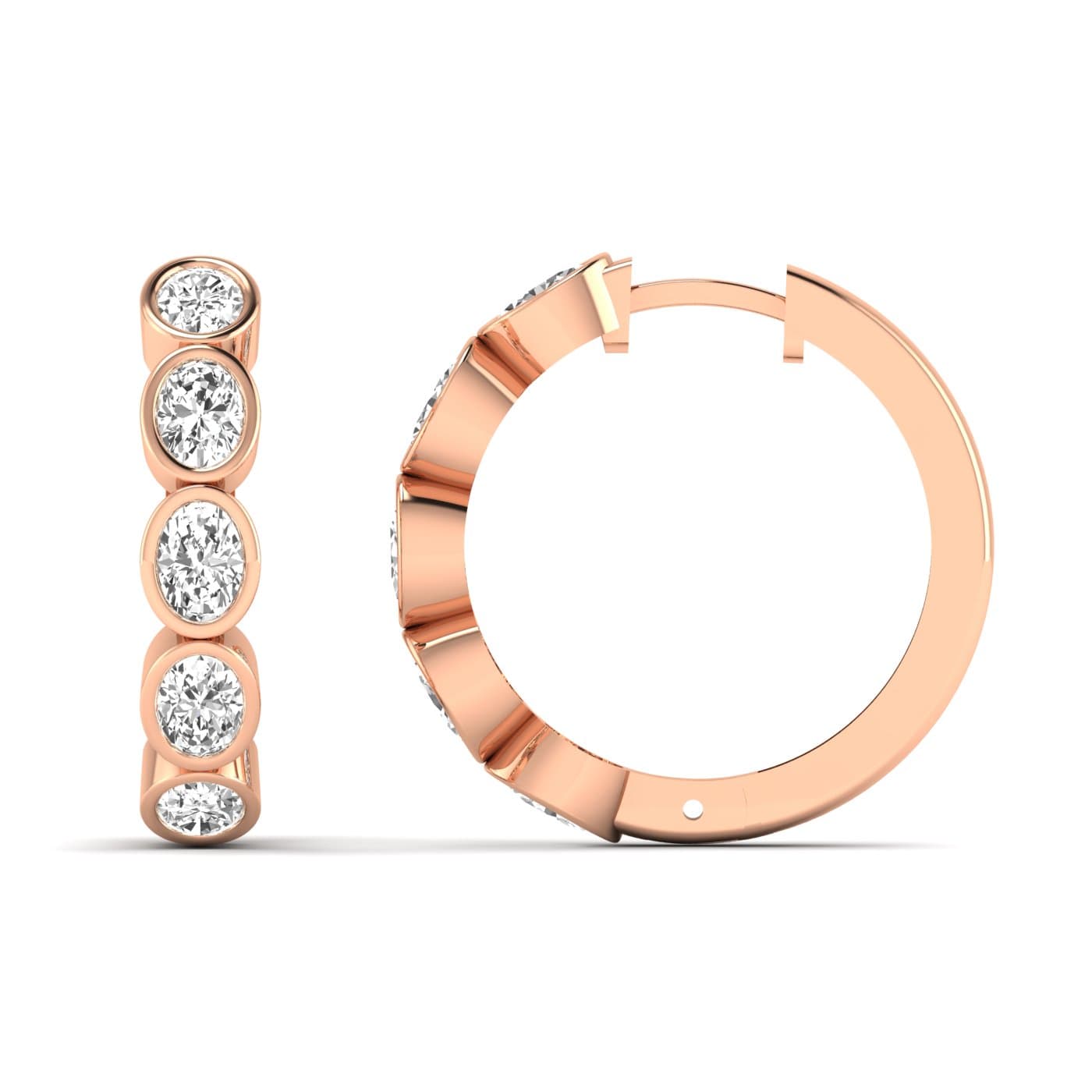 LGD 5-Stone Hoop Earrings (2.15 ct. tw.), Side view in rose gold