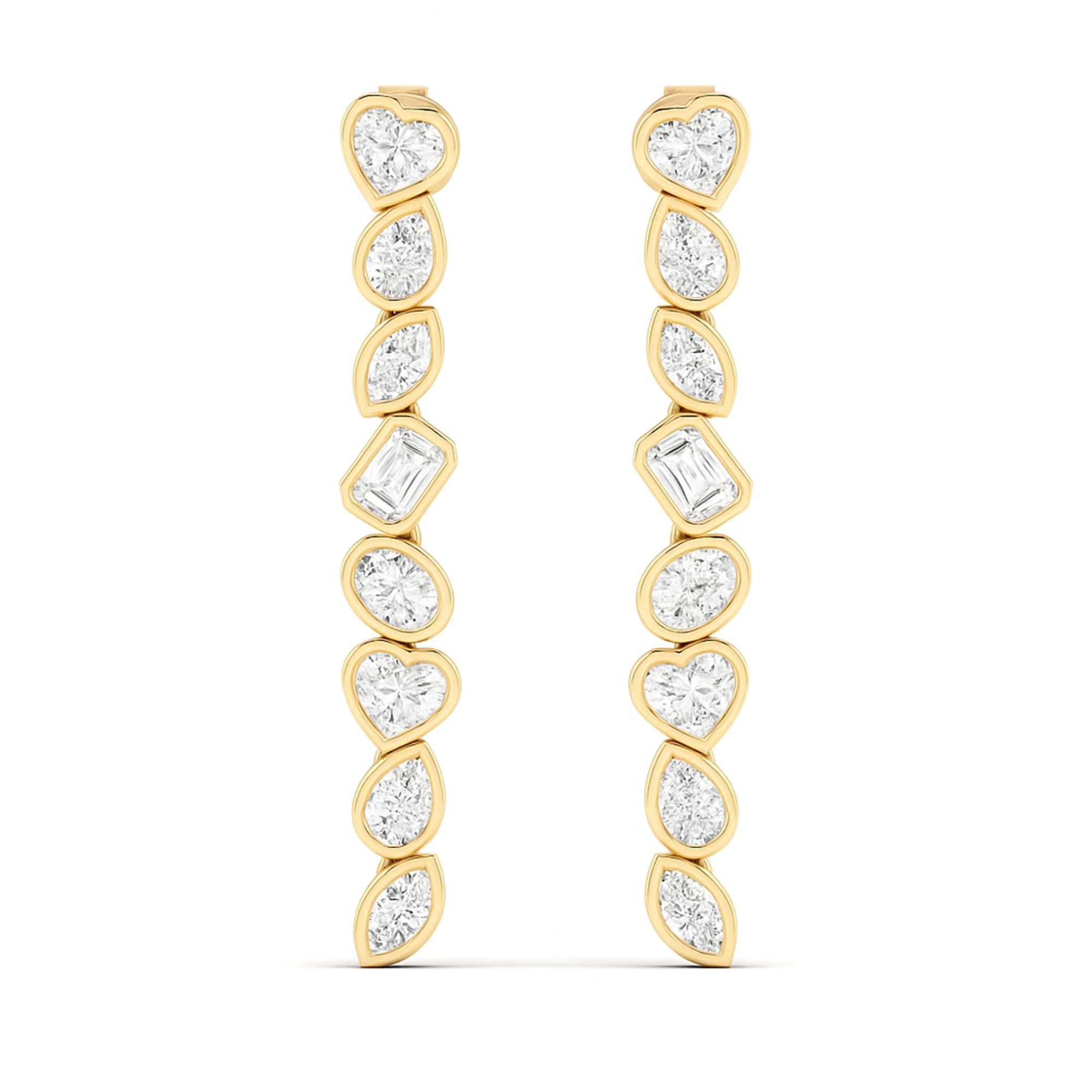 LGD Multi-Shape Drop Earrings (2 1/2 ct. tw.), On hand view in yellow gold