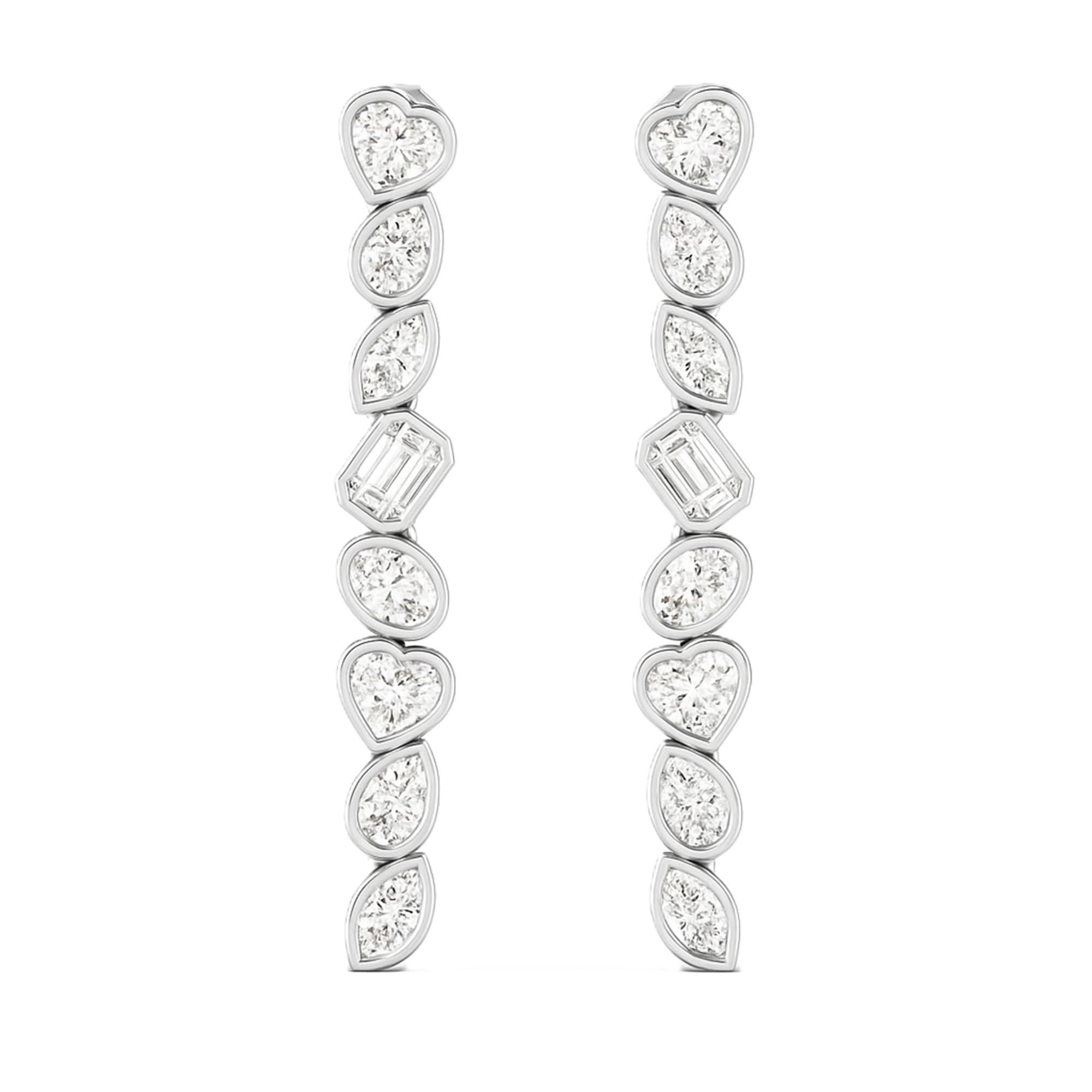 LGD Multi-Shape Drop Earrings (2 1/2 ct. tw.), On hand view in white gold or platinum