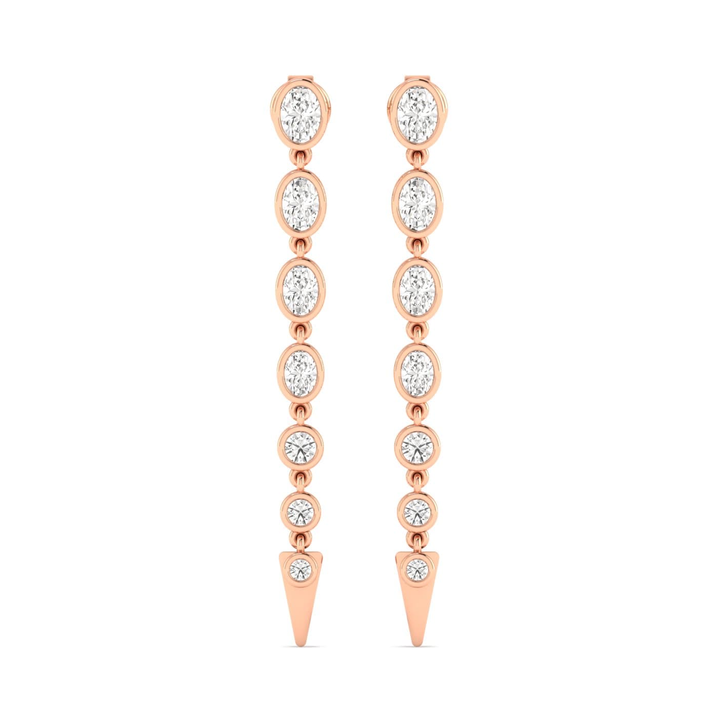LGD Oval & Round Drop Earrings (2.3 ct. tw.), Front view in rose gold