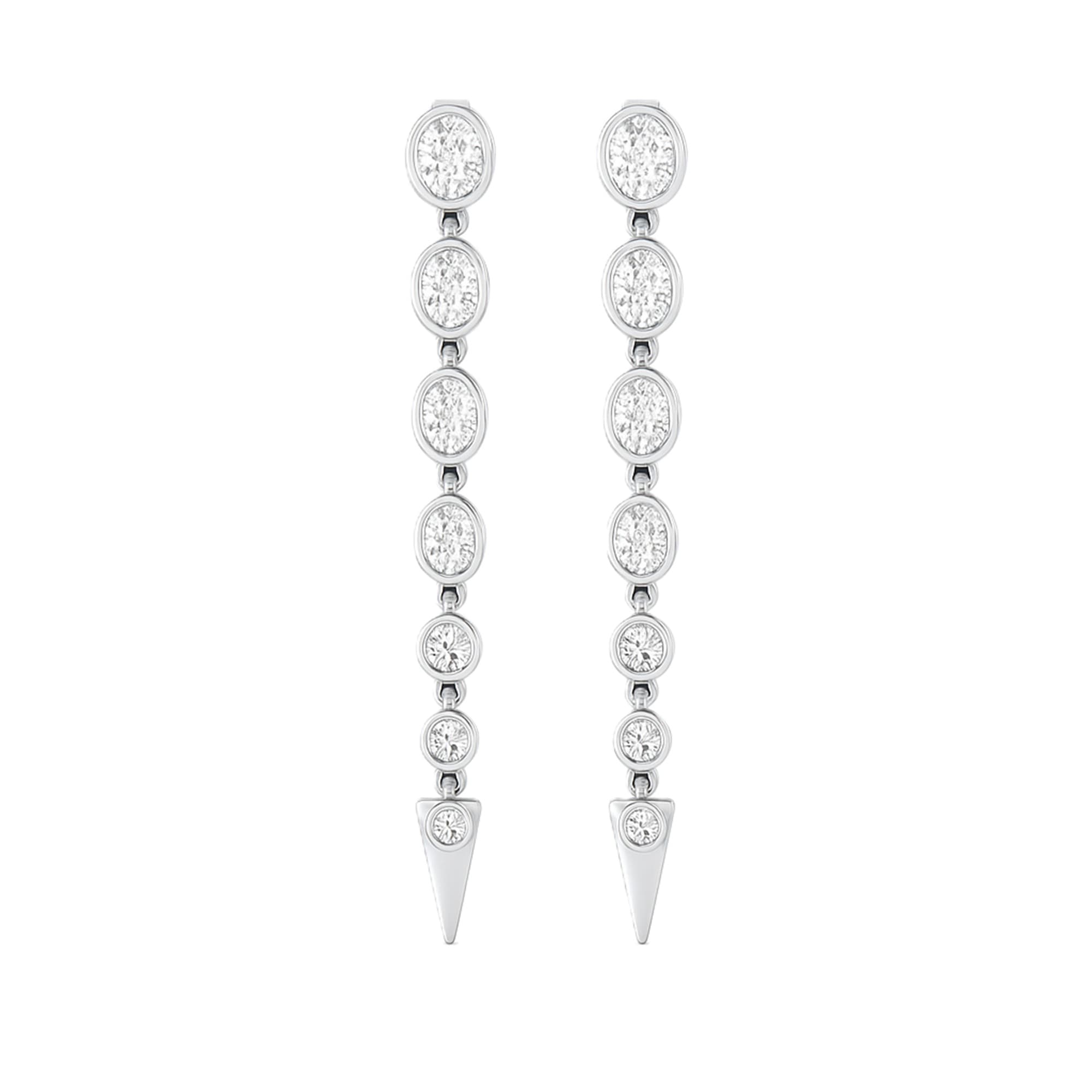 LGD Oval & Round Drop Earrings (2.3 ct. tw.), On hand view in white gold or platinum