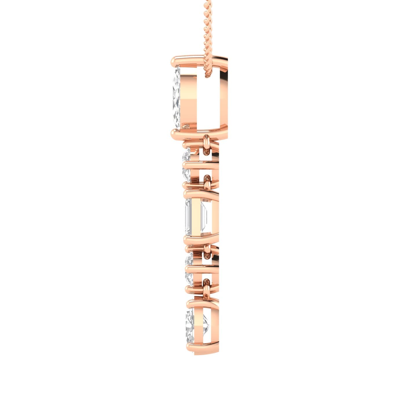 LGD Multi-Shape Pendant (2 ct. tw.), Side view in rose gold