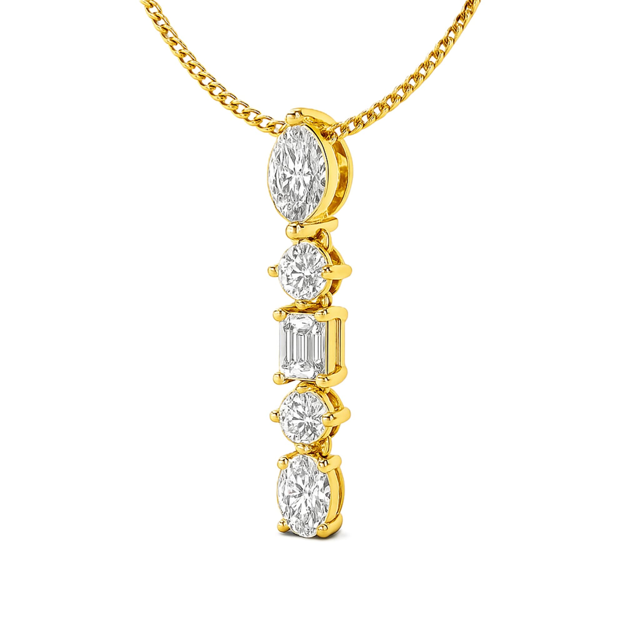 LGD Multi-Shape Pendant (2 ct. tw.), Top view in yellow gold
