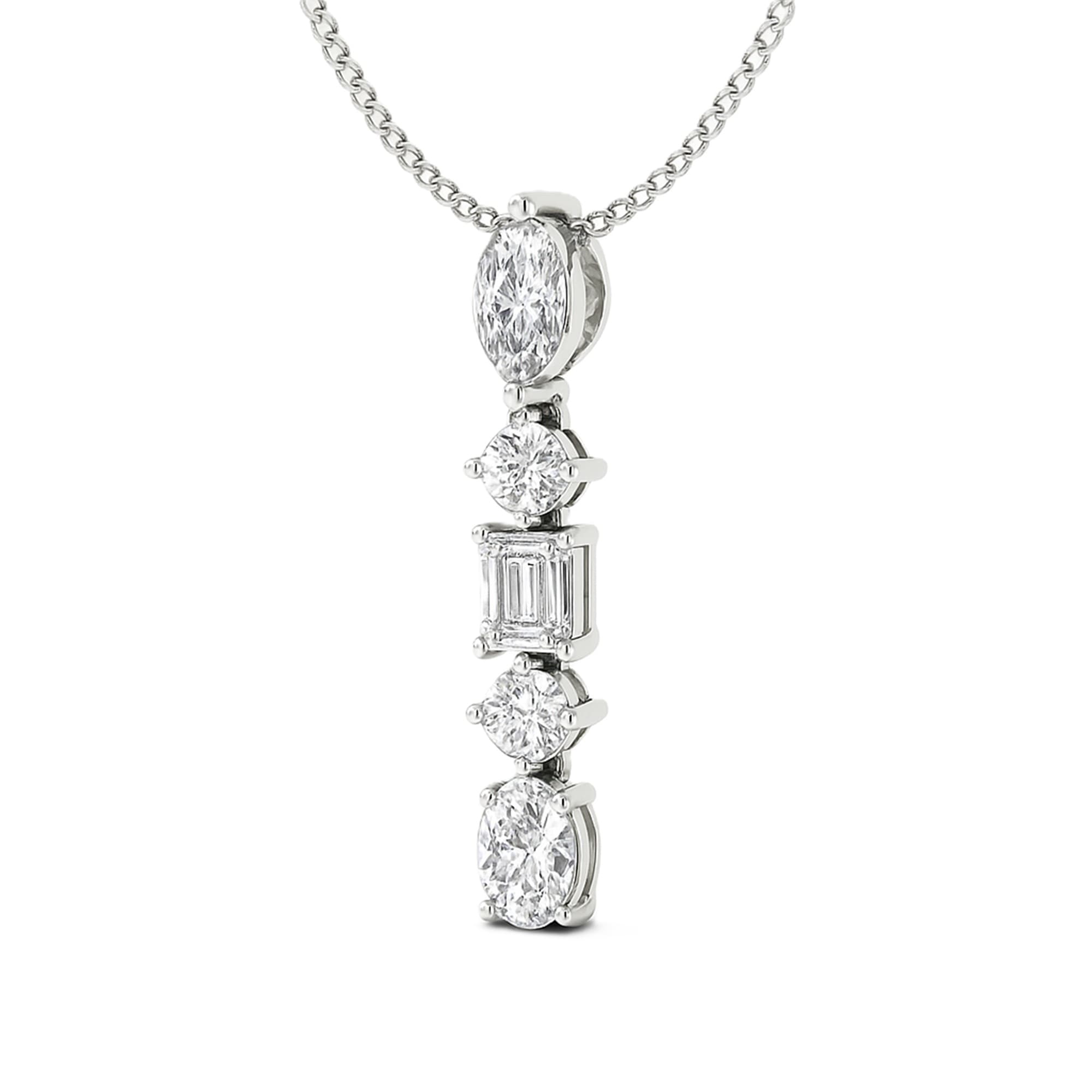 LGD Multi-Shape Pendant (2 ct. tw.), Top view in white gold or platinum