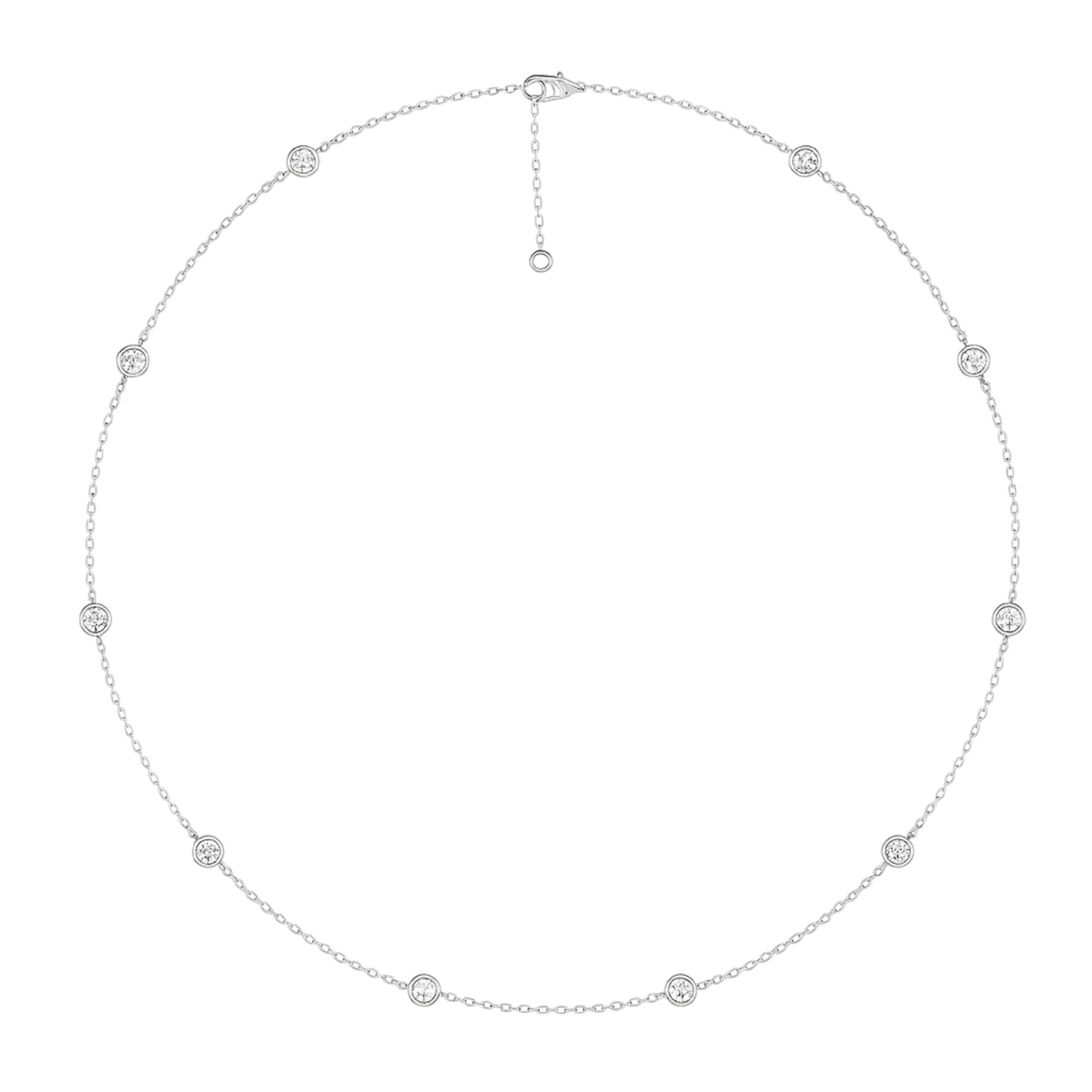 LGD Stationary Necklace (2 ct. tw.), Top view in white gold or platinum