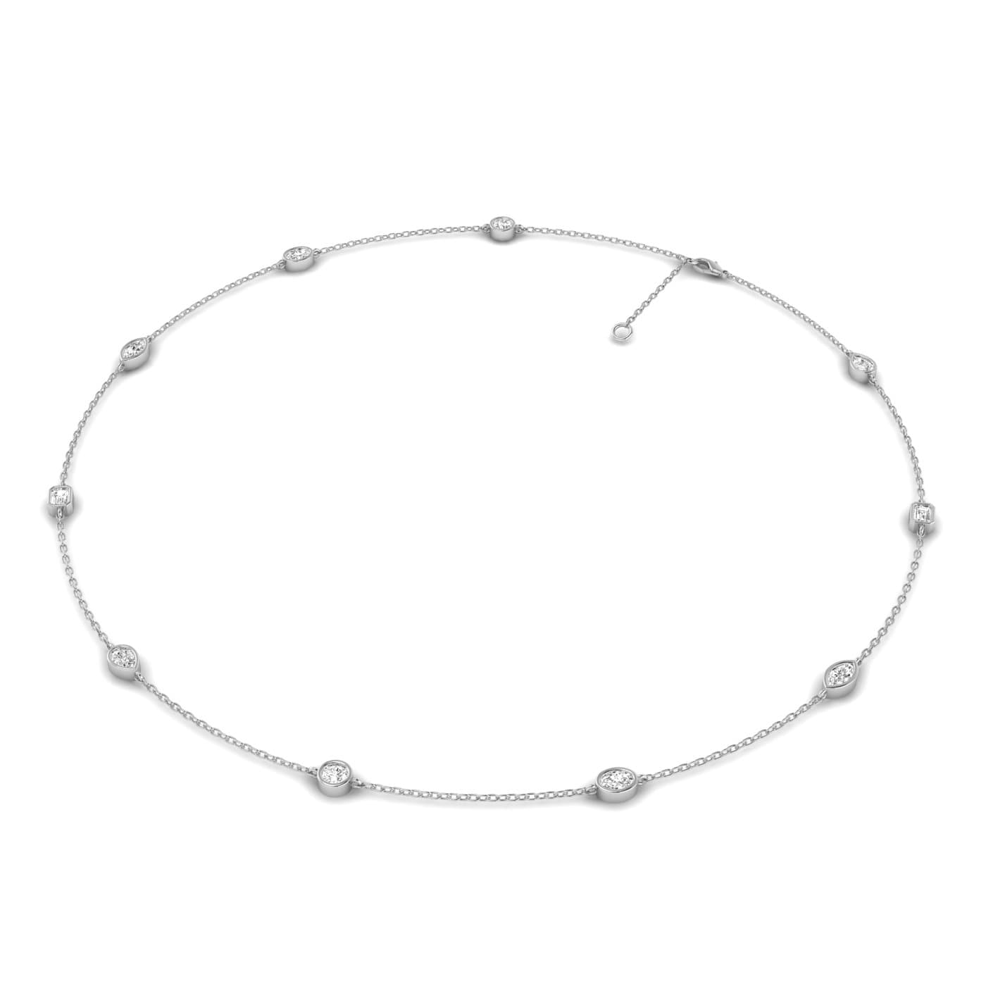 LGD Multi-Shape Stationary Necklace (1 ct. tw.), Angle view in white gold or platinum