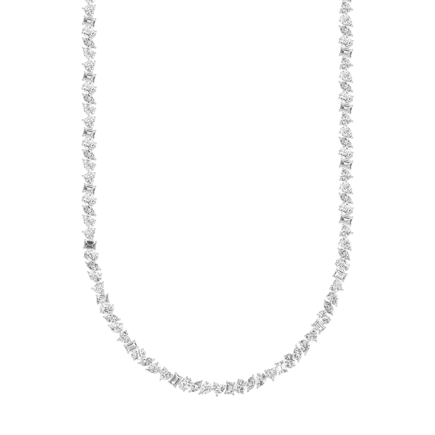LGD Multi-Shape Tennis Necklace (17.7 ct. tw.) in White gold