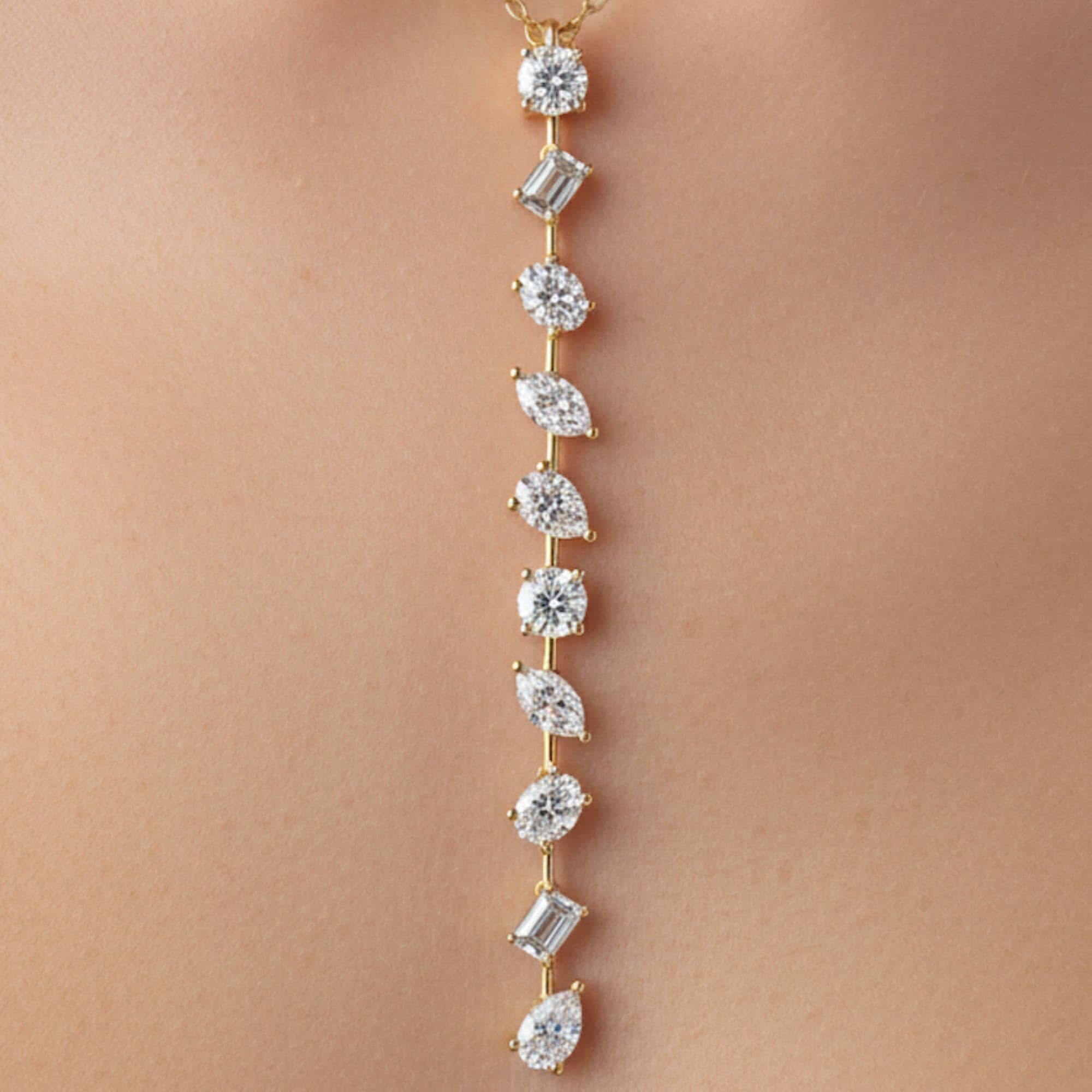 LGD Multi-Shape Drop Pendant (3 ct. tw.), Front view in yellow gold