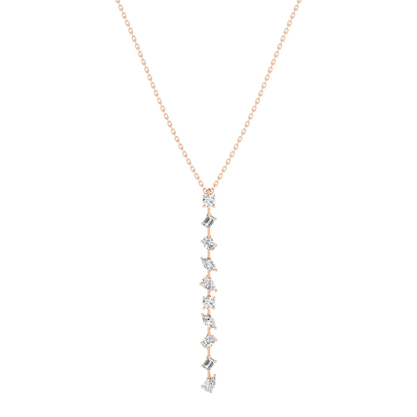 LGD Multi-Shape Drop Pendant (3 ct. tw.), Front view in rose gold