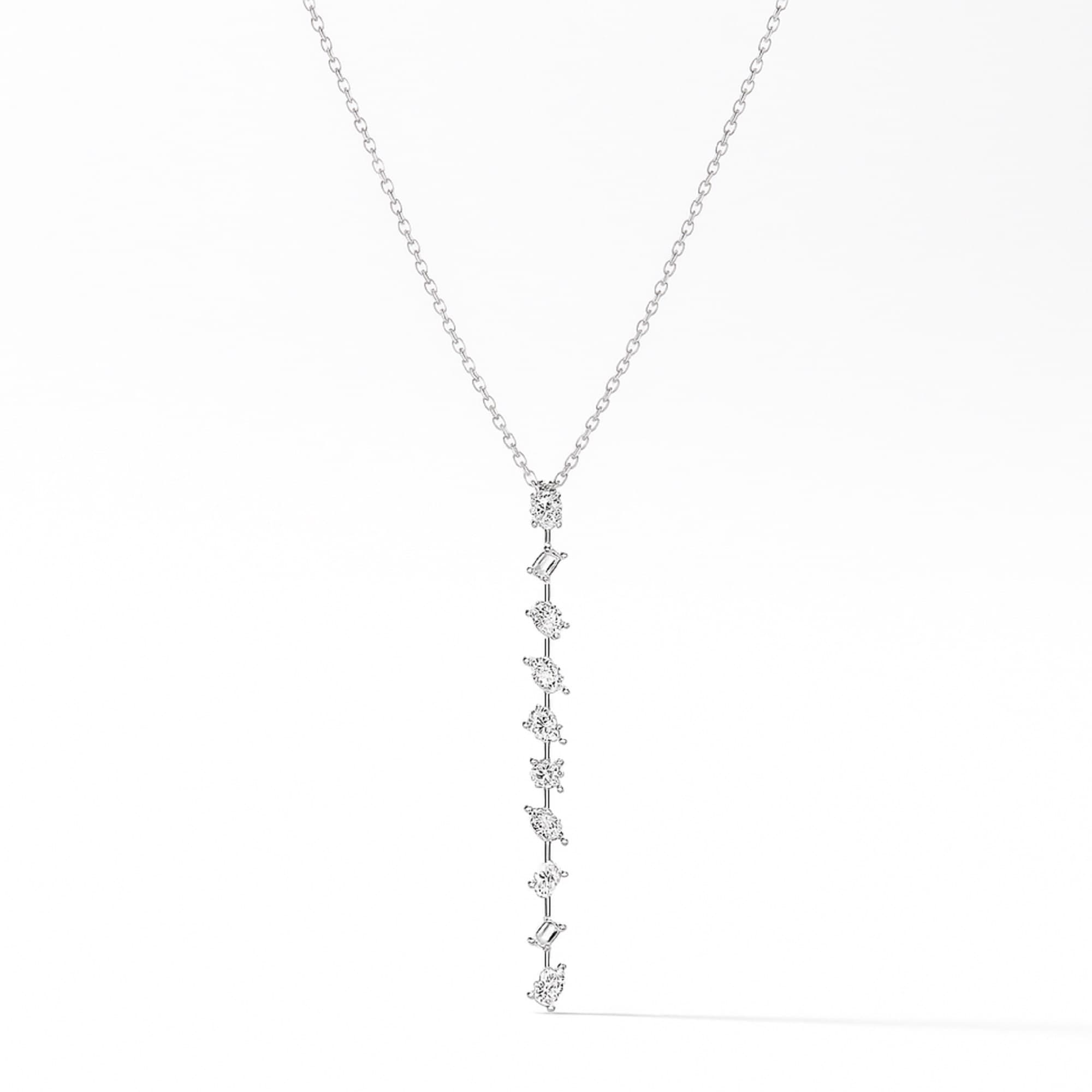 LGD Multi-Shape Drop Pendant (3 ct. tw.), On hand view in white gold or platinum