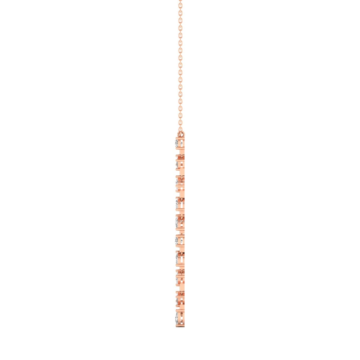 LGD Multi-Shape Drop Pendant (3 ct. tw.), Side view in rose gold
