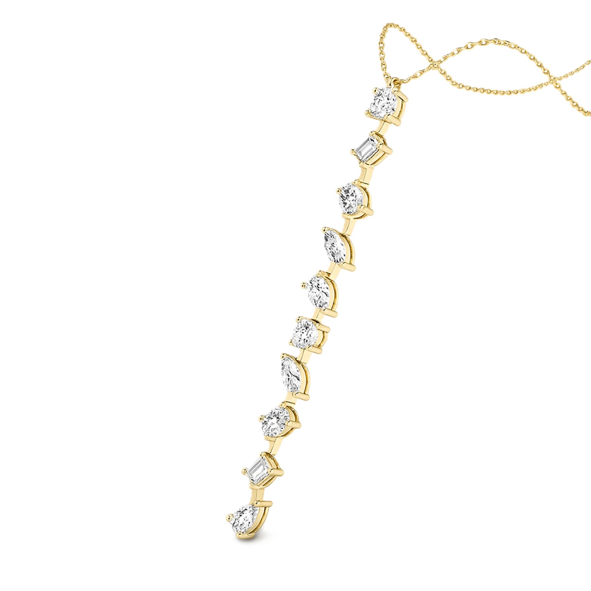 LGD Multi-Shape Drop Pendant (3 ct. tw.), Top view in yellow gold