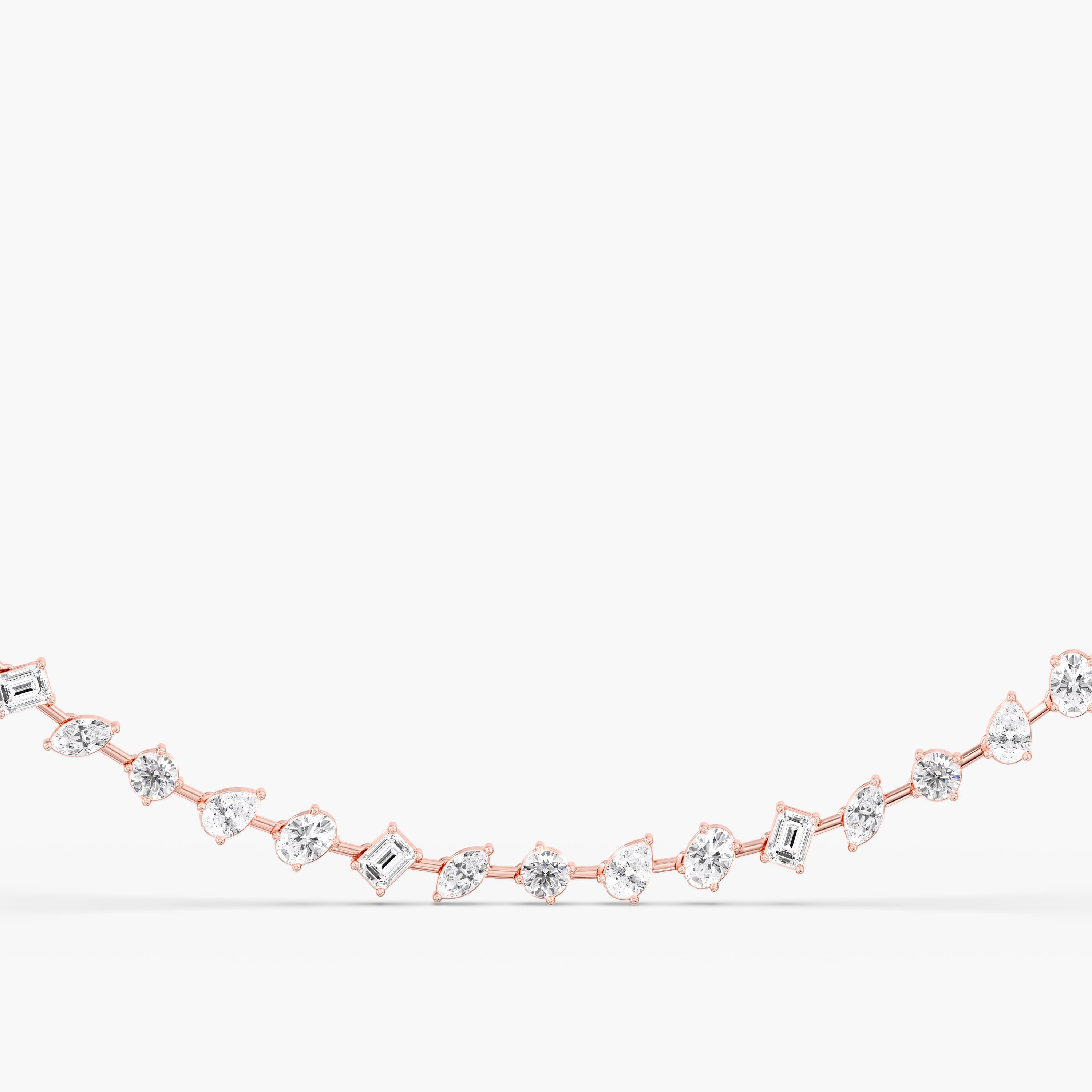 LGD Multi-Shape Necklace (7 ct. tw.), Front view in rose gold